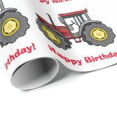 Tractor Happy Birthday Cadeaupapier (Rol Hoek)