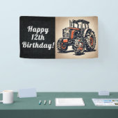 Tractor Happy Birthday Farming Equipment Age Spandoek (Beurs)
