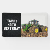 Tractor Happy Birthday Farming Equipment Age Spandoek (Horizontaal)