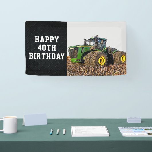 Tractor Happy Birthday Farming Equipment Age Spandoek (Beurs)