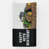 Tractor Happy Birthday Farming Equipment Age Spandoek (Verticaal)