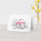 Tractor Happy Birthday Kaart (Gele Bloem)
