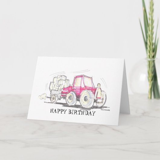Tractor Happy Birthday Kaart (Voorkant)