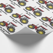 Tractor Happy Birthday Name Cadeaupapier (Hoek)