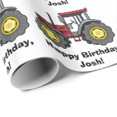 Tractor Happy Birthday Name Cadeaupapier (Rol Hoek)