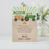 Tractor Hayride Pumpkin Birthday - Hartelijk dank Kaart (Staand voorkant)