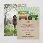 Tractor Hayride Pumpkin Birthday - Hartelijk dank Kaart (Voorkant / Achterkant)