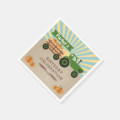 Tractor Hayride Pumpkin Birthday Napkins Servet (Hoek)