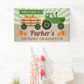 Tractor Hayride Pumpkin Birthday Vinyl Welkom Spandoek (Insitu)