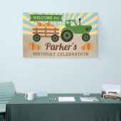Tractor Hayride Pumpkin Birthday Vinyl Welkom Spandoek (Beurs)