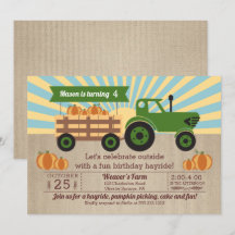 Tractor Hayride Pumpkin Picking Birthday Party