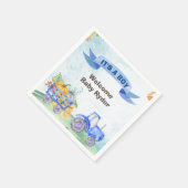 tractor herfst pompoenen waterverf blauw servet (Hoek)