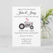 tractor huwelijksuitnodiging boeren kaart (Staand voorkant)