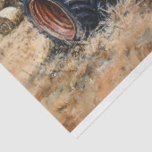 Tractor in een hooiveld rustieke decoupage tissuepapier (Detail)