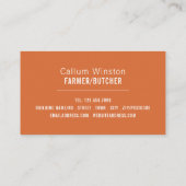 Tractor in Field, Farmer & Butcher Visitekaartje (Achterkant)