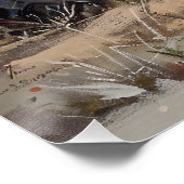 Tractor in het veld rustieke decoupage perfect poster (Hoek)