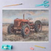 Tractor in het veld rustieke decoupage tissuepapier (Craft)
