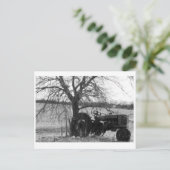 Tractor in ruste briefkaart (Staand voorkant)