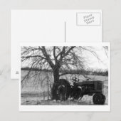 Tractor in ruste briefkaart (Voorkant / Achterkant)