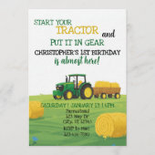 Tractor in versnelling, 1e verjaardag kaart (Voorkant)