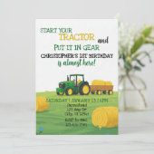 Tractor in versnelling, 1e verjaardag kaart (Staand voorkant)