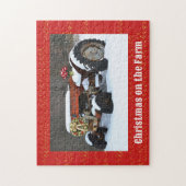 Tractor Kerst Boerderij Stijl Puzzel Legpuzzel (Verticaal)