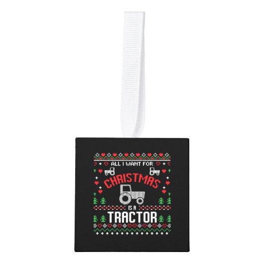 Tractor kerstboer decoratie (Voorkant)