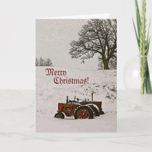 Tractor-kerstkaart Feestdagen Kaart (Voorkant)