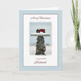 Tractor Kerstmis voor Man Feestdagen Kaart