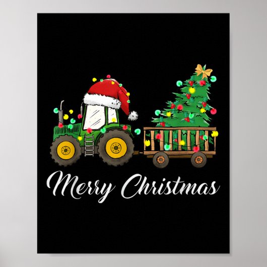 Tractor Kersttrui Boer Boerderij Funny Merry Poster (Voorkant)