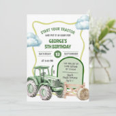 Tractor Kind Verjaardag Kaart (Staand voorkant)