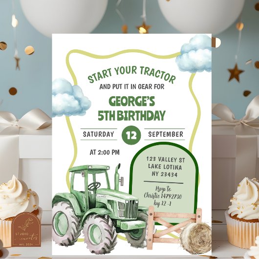 Tractor Kind Verjaardag Kaart