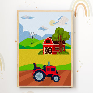 Tractor-kinderkamerposterprint Kinderkamerdecorati Poster