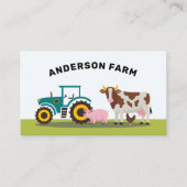 Tractor, Koe, Varken en Kip - Boerderij Visitekaartje (Voorkant)