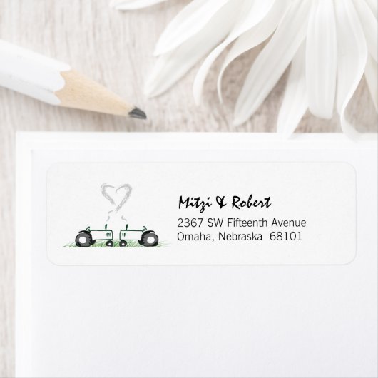 Tractor Liefde Adreslabel Etiket (Insitu)