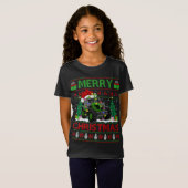 Tractor Lover Xmas Tree Ugly Santa Tractor Christm T-shirt (Voorkant volledig)