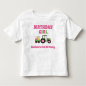 Tractor Meisje Verjaardag T-shirt Peuter Kind Kind (Voorkant)