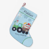 Tractor Merry Christmas Naam Kleine Kerstsok (Voorkant (Hangend))