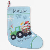Tractor Merry Christmas Naam Kleine Kerstsok (Voorkant)
