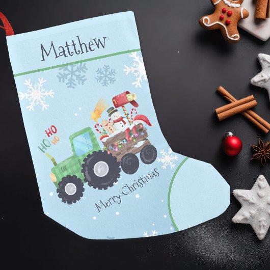 Tractor Merry Christmas Naam Kleine Kerstsok