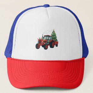 Tractor met aanhangwagen Santa boerderij boer Kers Trucker Pet