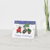 Tractor met kerst feestdagen kaart (Voorkant)