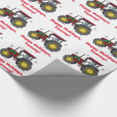 Tractor met  kerstnaam cadeaupapier (Hoek)