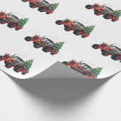 Tractor met trailer Santa Boerderij Farmer Christm Cadeaupapier (Hoek)
