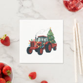 Tractor met trailer Santa Boerderij Farmer Christm Servet (Insitu)