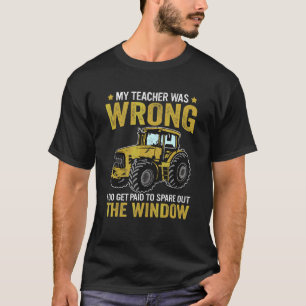 Tractor Mijn leraar was verkeerde tractorboer T-shirt