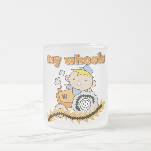 Tractor Mijn T-shirts en Giften van Wielen Matglas Koffiemok (Center)