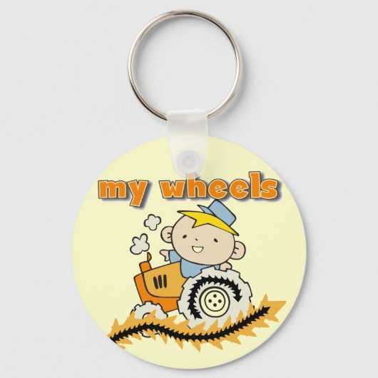 Tractor Mijn T-shirts en Giften van Wielen Sleutelhanger (Voorkant)