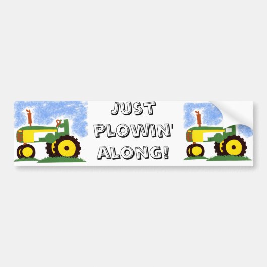 Tractor onder Blue Sky Bumpersticker (Voorkant)