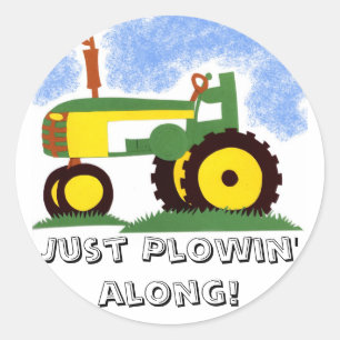 Tractor onder Blue Sky Ronde Sticker